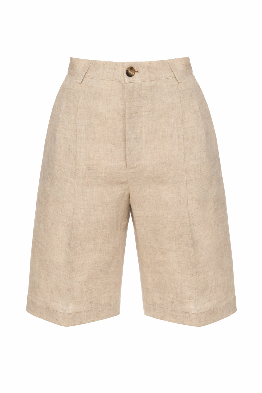 Beige Linen Bermudas