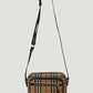 Check and Leather Crossbody Bag