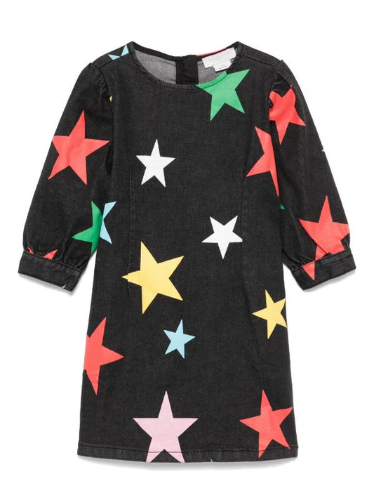 Black Stars Denim Dress