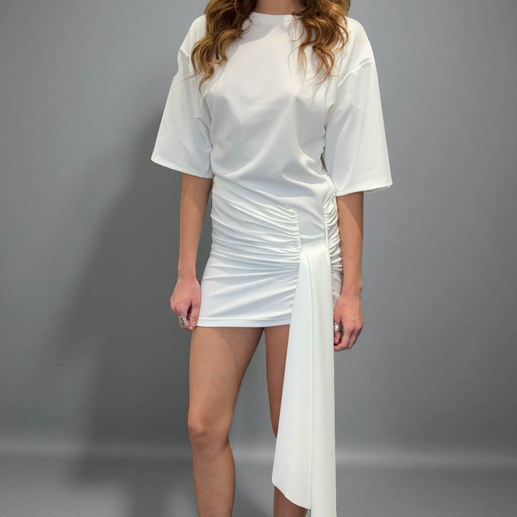White Draped Skirt