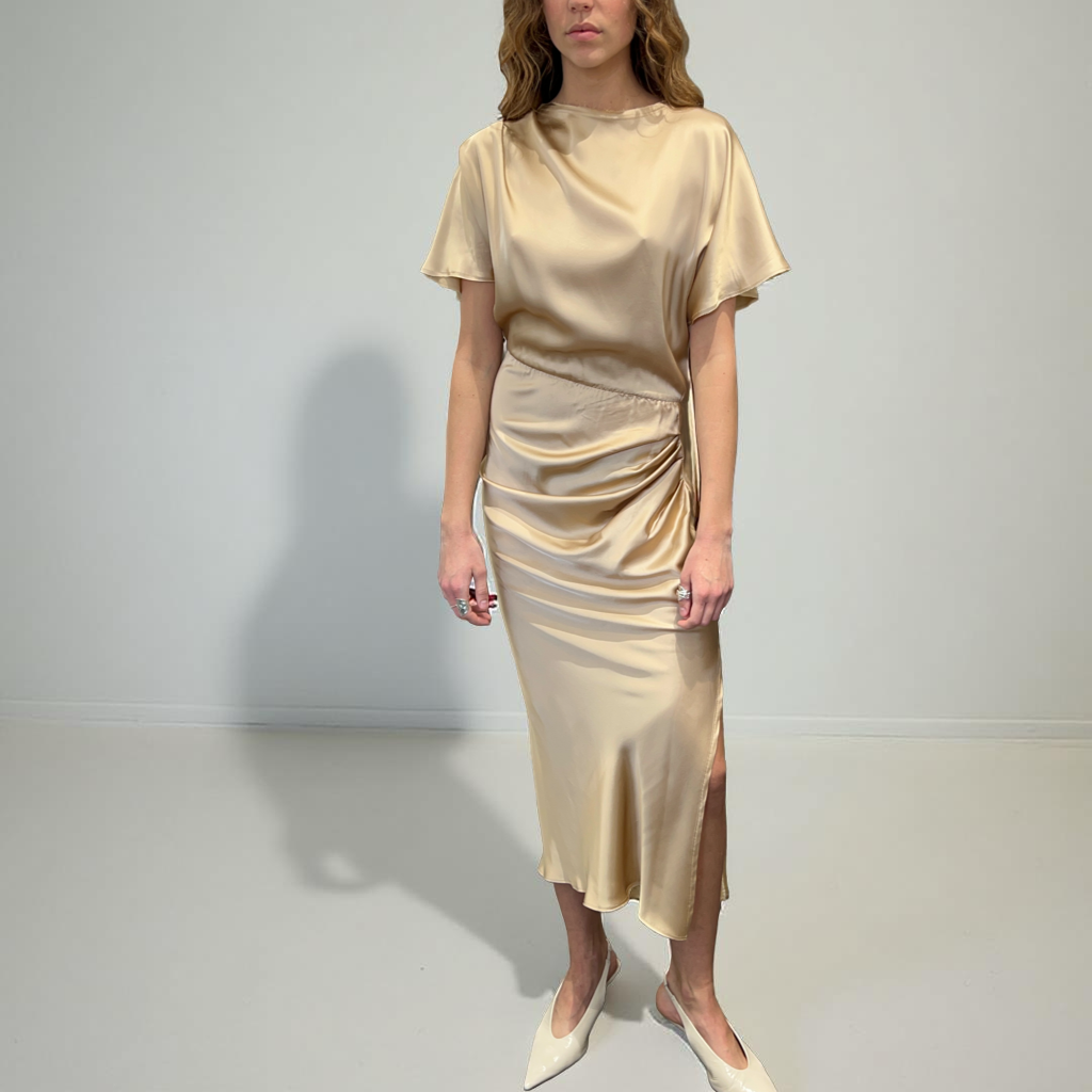 Gold Draped Dress