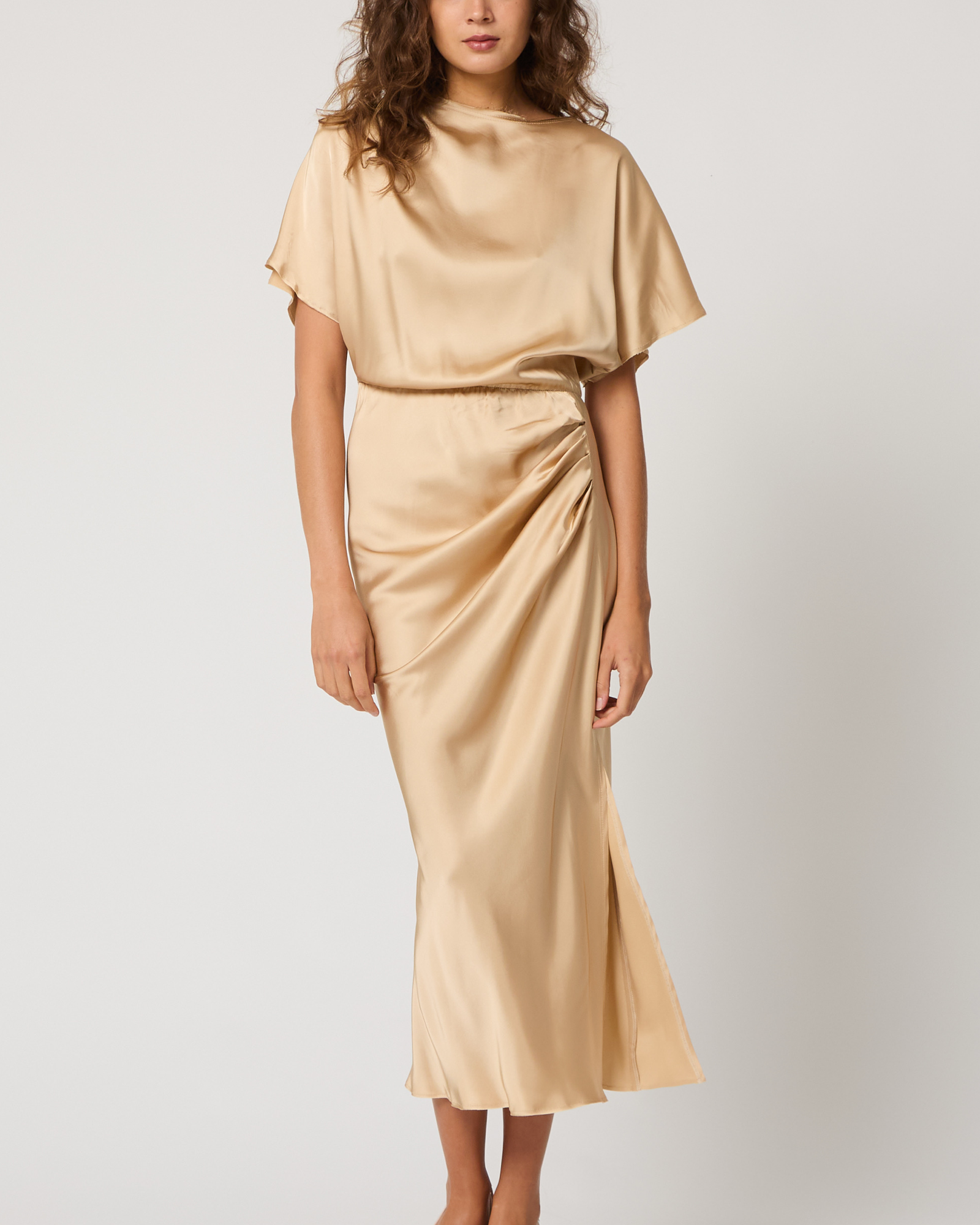 Gold Draped Dress