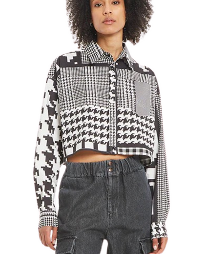 Blk & White Crop Shirt