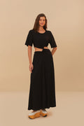 Black Midi Dress Short Sleeve