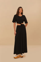 Black Midi Dress Short Sleeve
