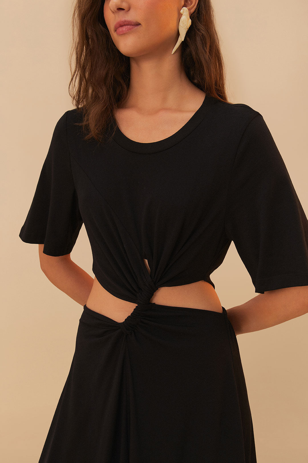 Black Midi Dress Short Sleeve
