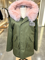 Rhinestones Logo Khaki Parka