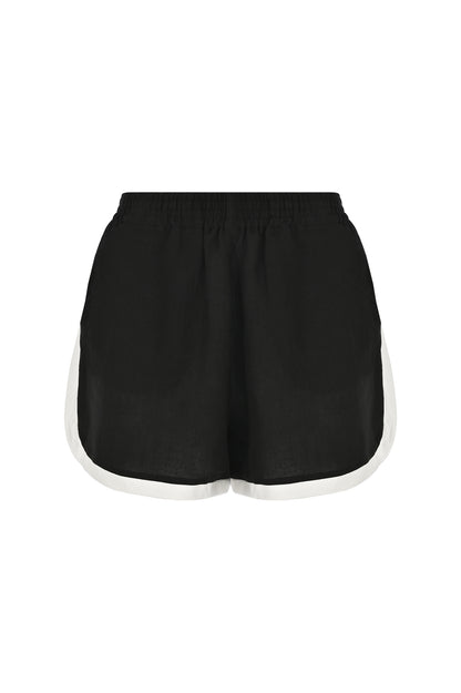 Black Linen Shorts