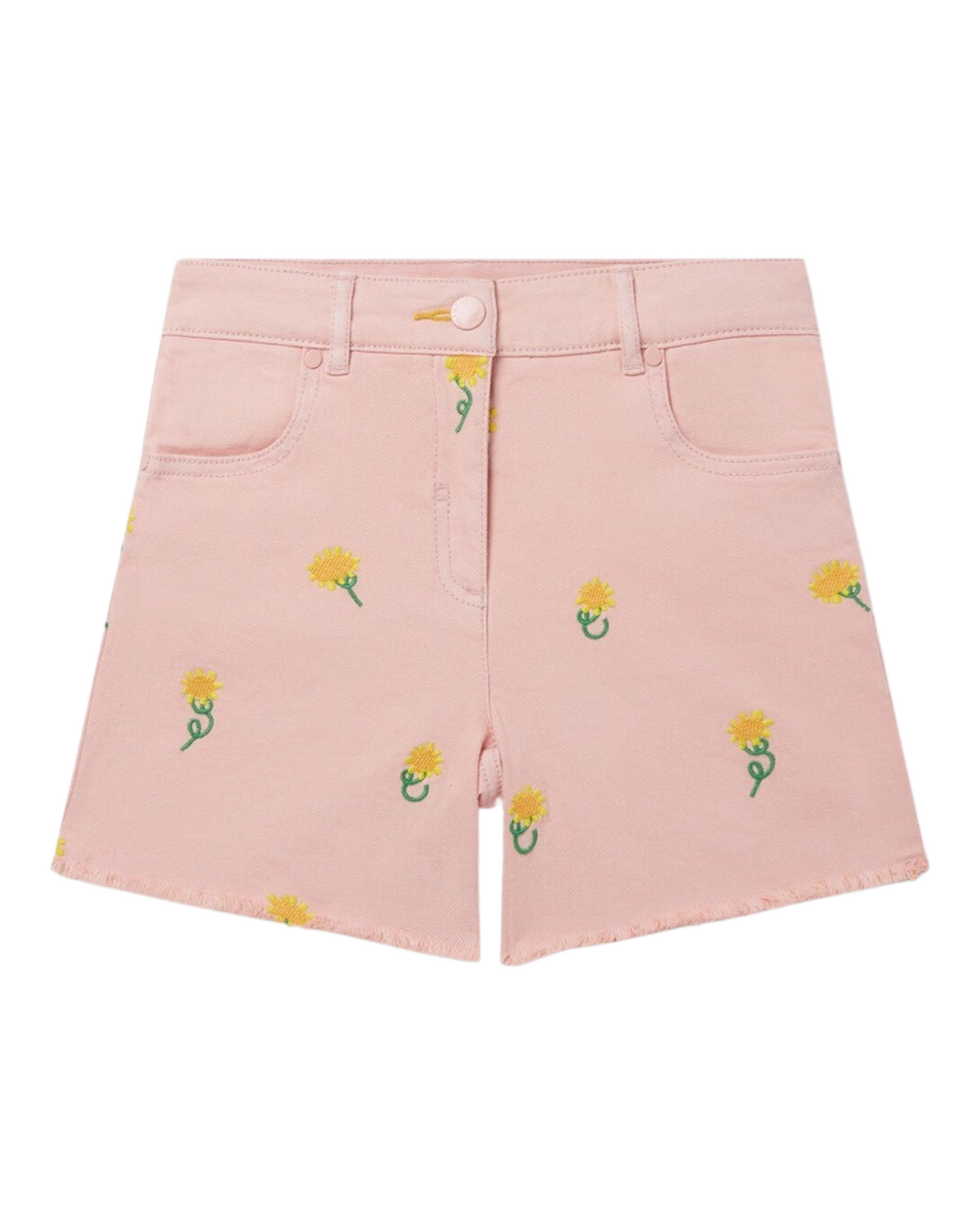 Sunflower Print Denim Shorts