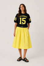 Yellow Waistband Logo Skirt