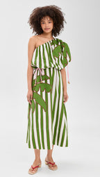 Off-White One-Shoulder Midi Dress