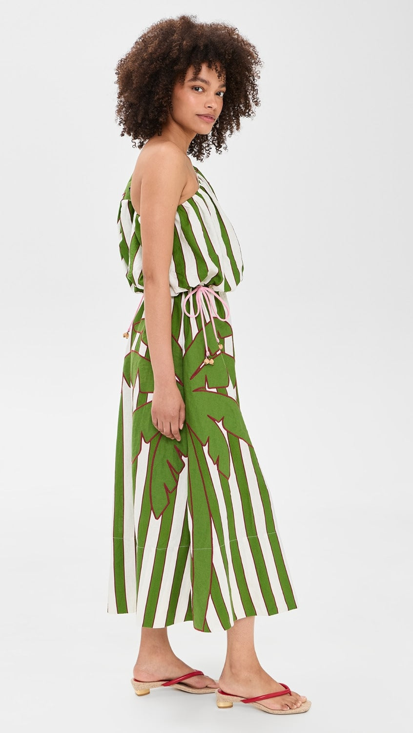 Off-White One-Shoulder Midi Dress