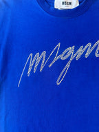 Blue Logo Embelished T-Shirt