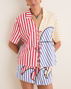Navy Stripes Off-White Set