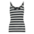 White And Red Striped Jersey Top