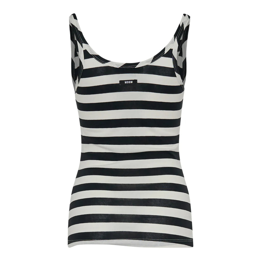 White And Red Striped Jersey Top