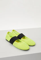 Lime Mesh Ballerina Flats