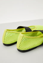 Lime Mesh Ballerina Flats