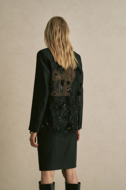 Lace Back Blazer