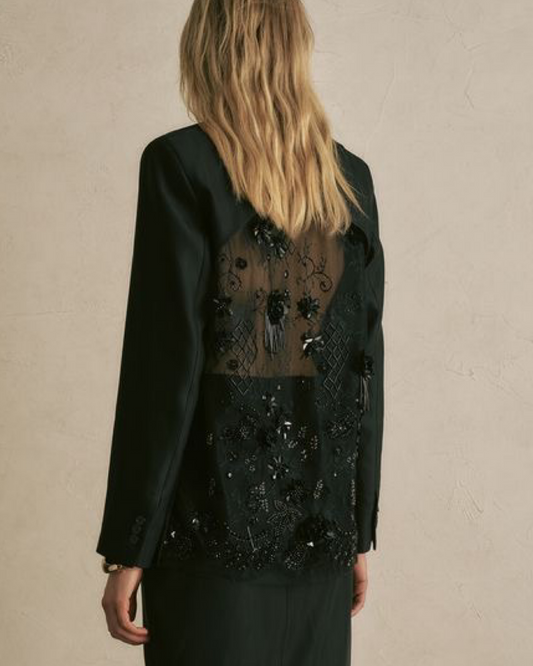 Lace Back Blazer