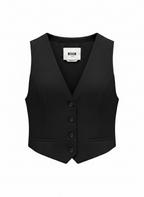 Black Viscose-Blend Vest