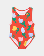 Baby Girl Tulips Print Swimsuit