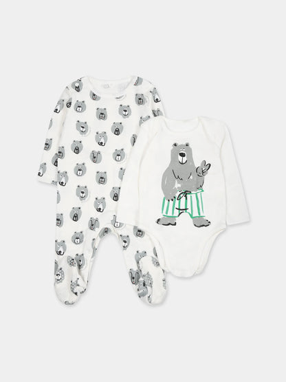 White Set Baby Boy Bear