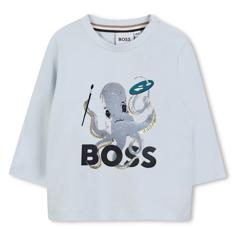 Pale Blue Long Sleeve Logo T-Shirt
