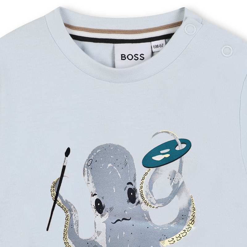 Pale Blue Long Sleeve Logo T-Shirt