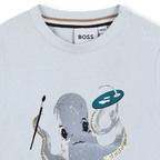 Pale Blue Long Sleeve Logo T-Shirt