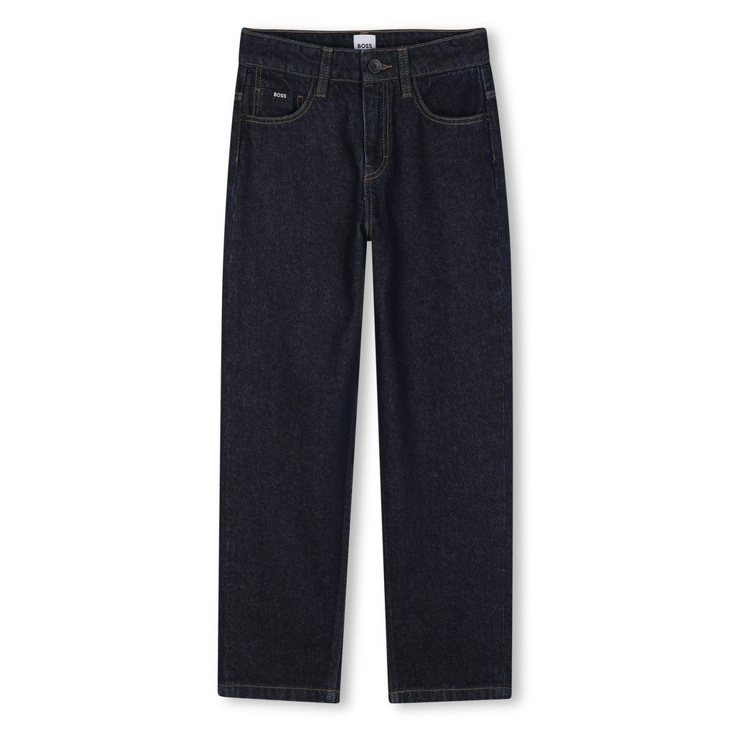 Тъмносини дънки с права кройка за момче