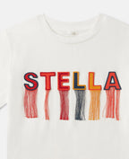 Тениска с надпис STELLA и ресни за момиче