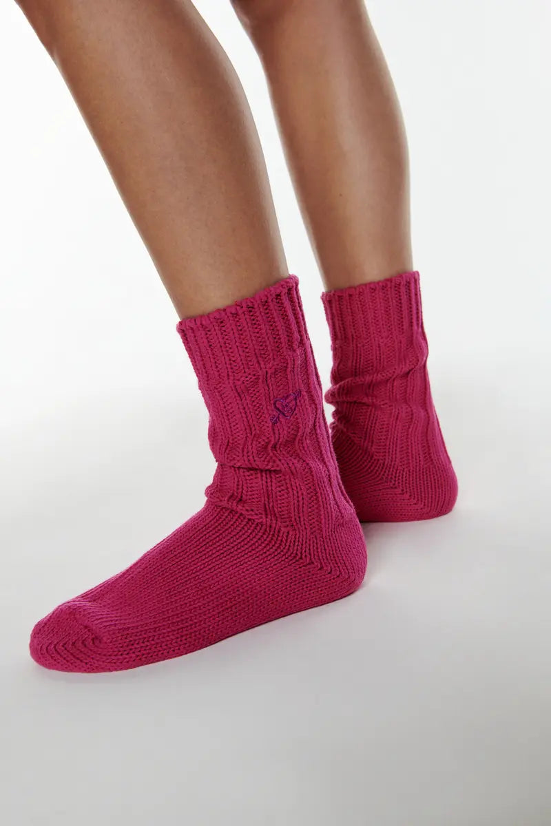 Rib Socks Hot Pink