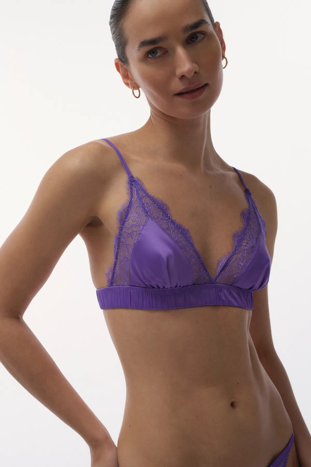 Love Lace Purple Triangle Bralette