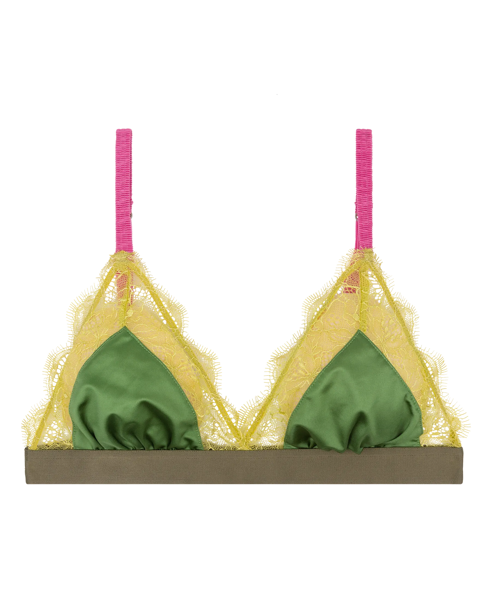 Love Lace Green Delicate Triangle Bralette