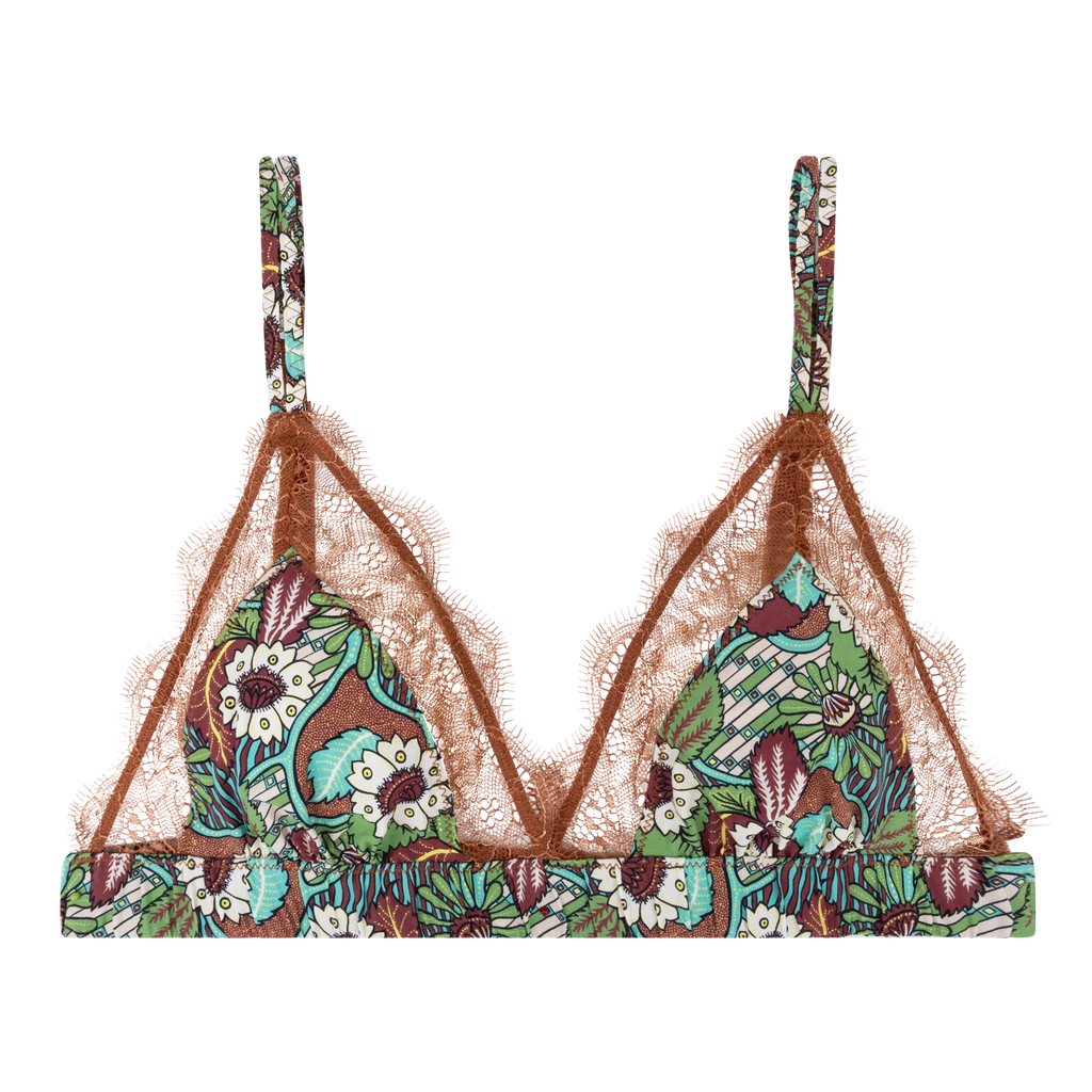 Love Lace Floral Print Bralette