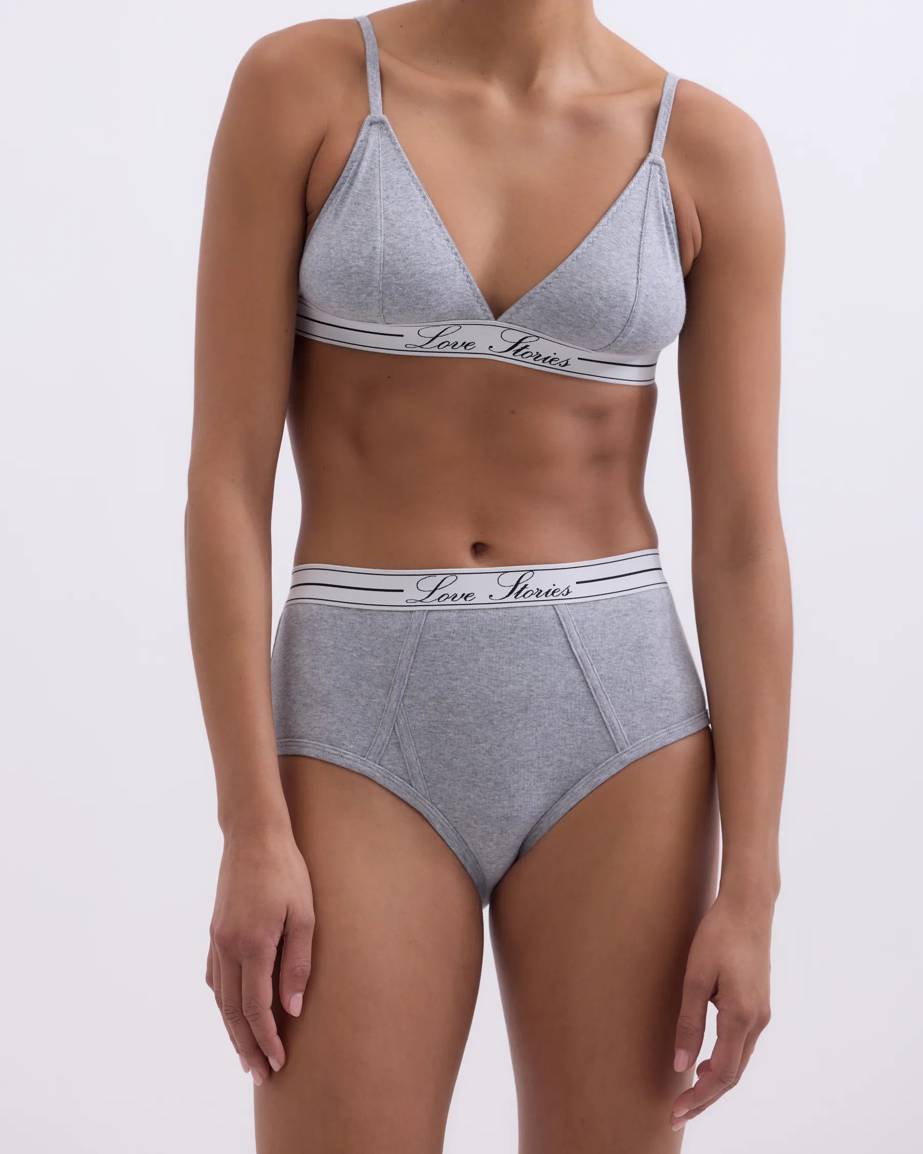 High Waisted Grey Briefs