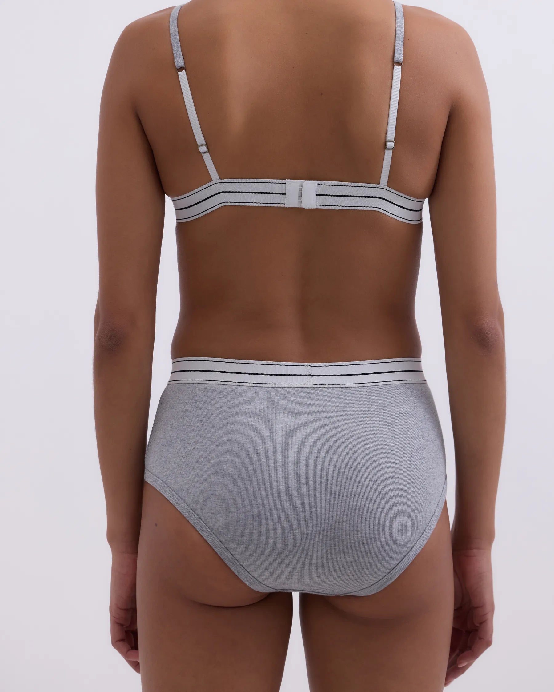 High Waisted Grey Briefs