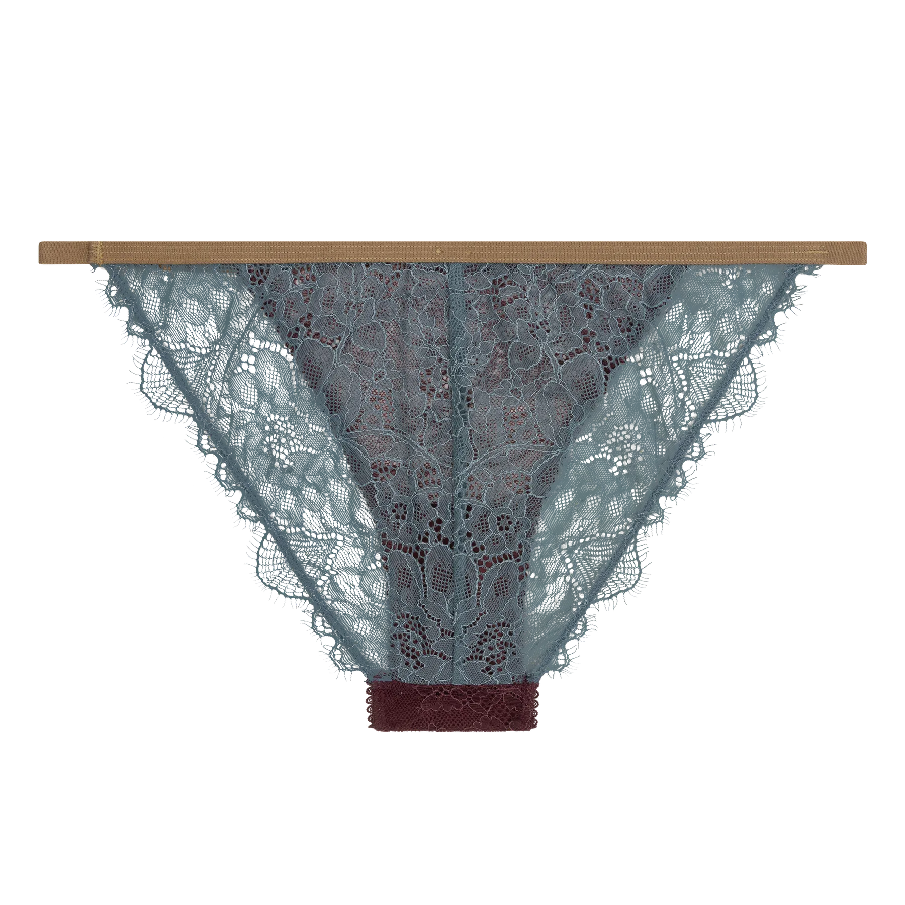 Burgundy Comfortable Lace Briefs