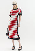 Red Striped Layered Dress