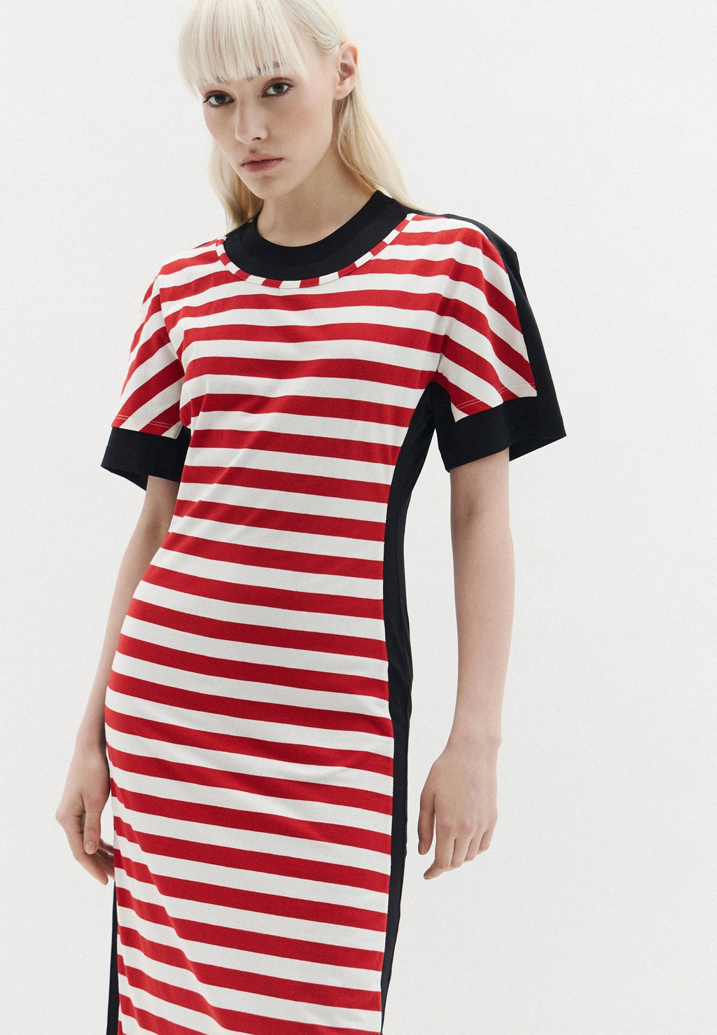 Red Striped Layered Dress