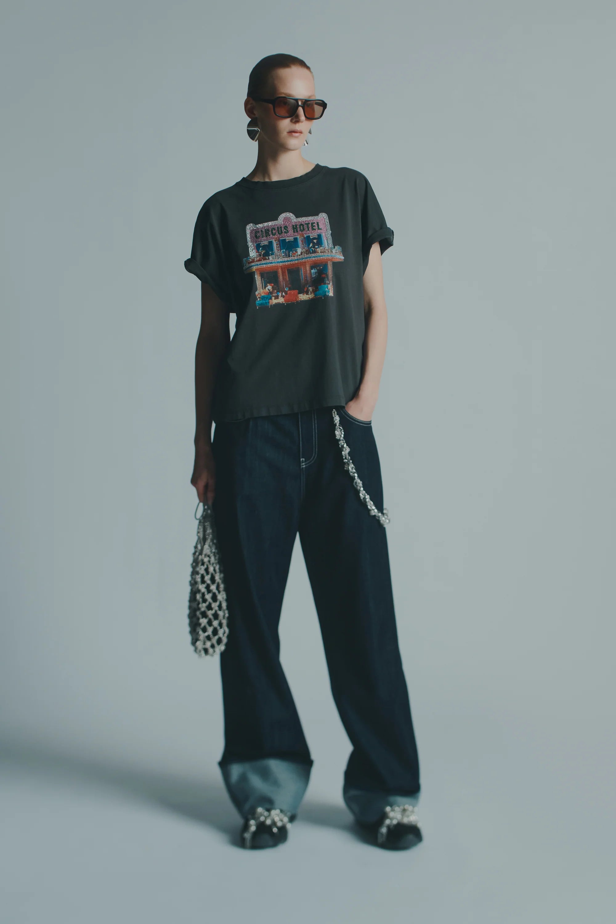 Circus Print Strass T-Shirt