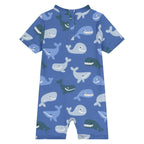 Whale Print Shortie Swimsuit