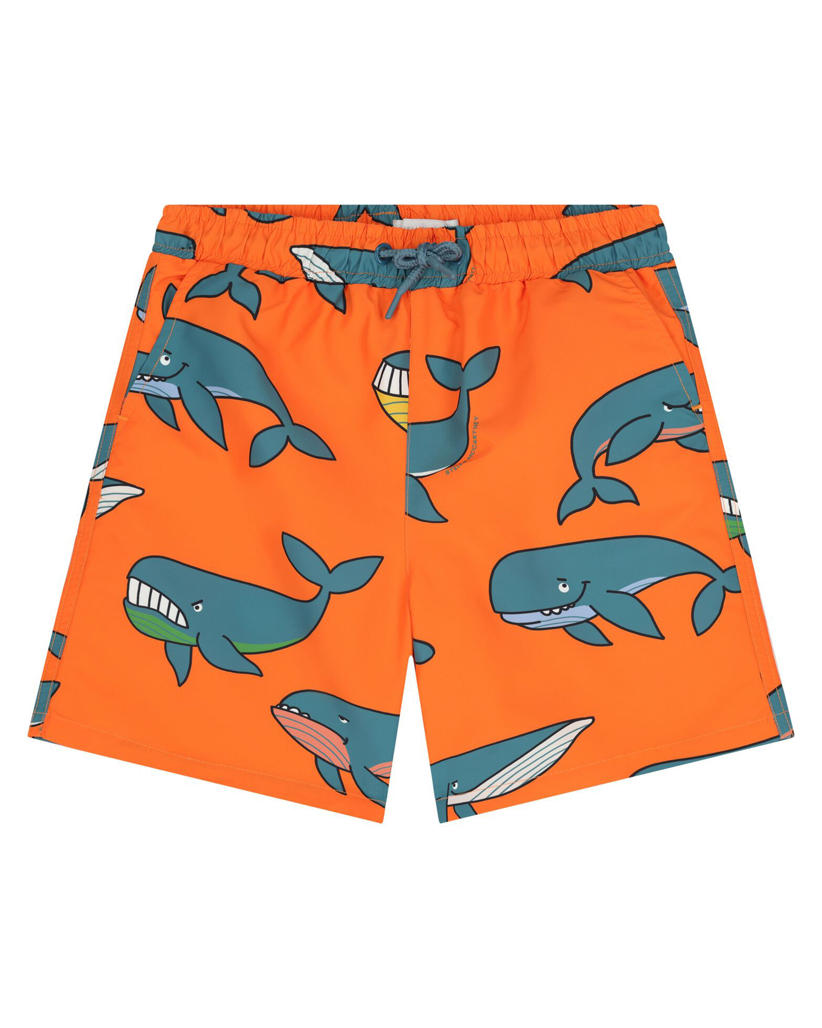 Orange Whale Print Shorts