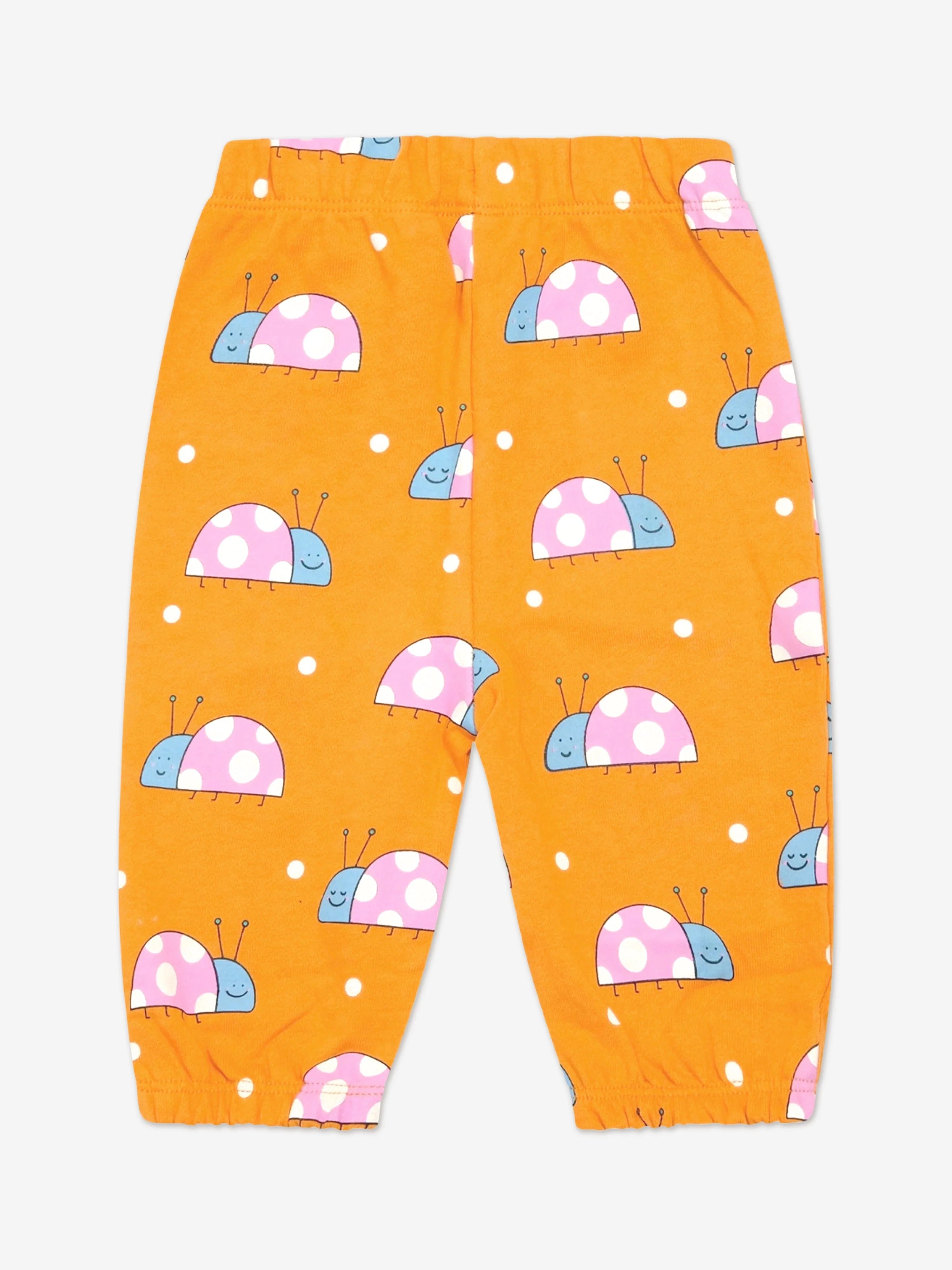 Baby Girls Ladybird Joggers in Orange