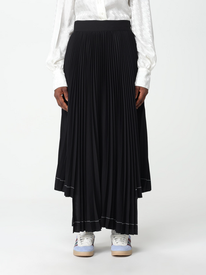 Pleated Asymmetric Long Skirt