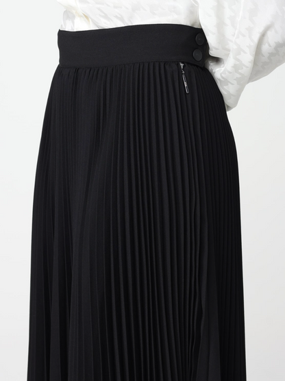 Pleated Asymmetric Long Skirt