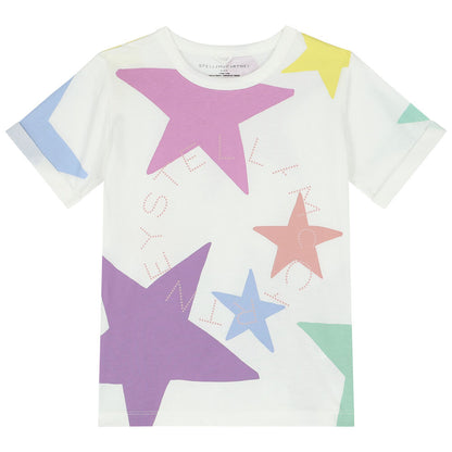 Girls Ivory Stars Logo T-Shirt