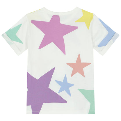 Girls Ivory Stars Logo T-Shirt