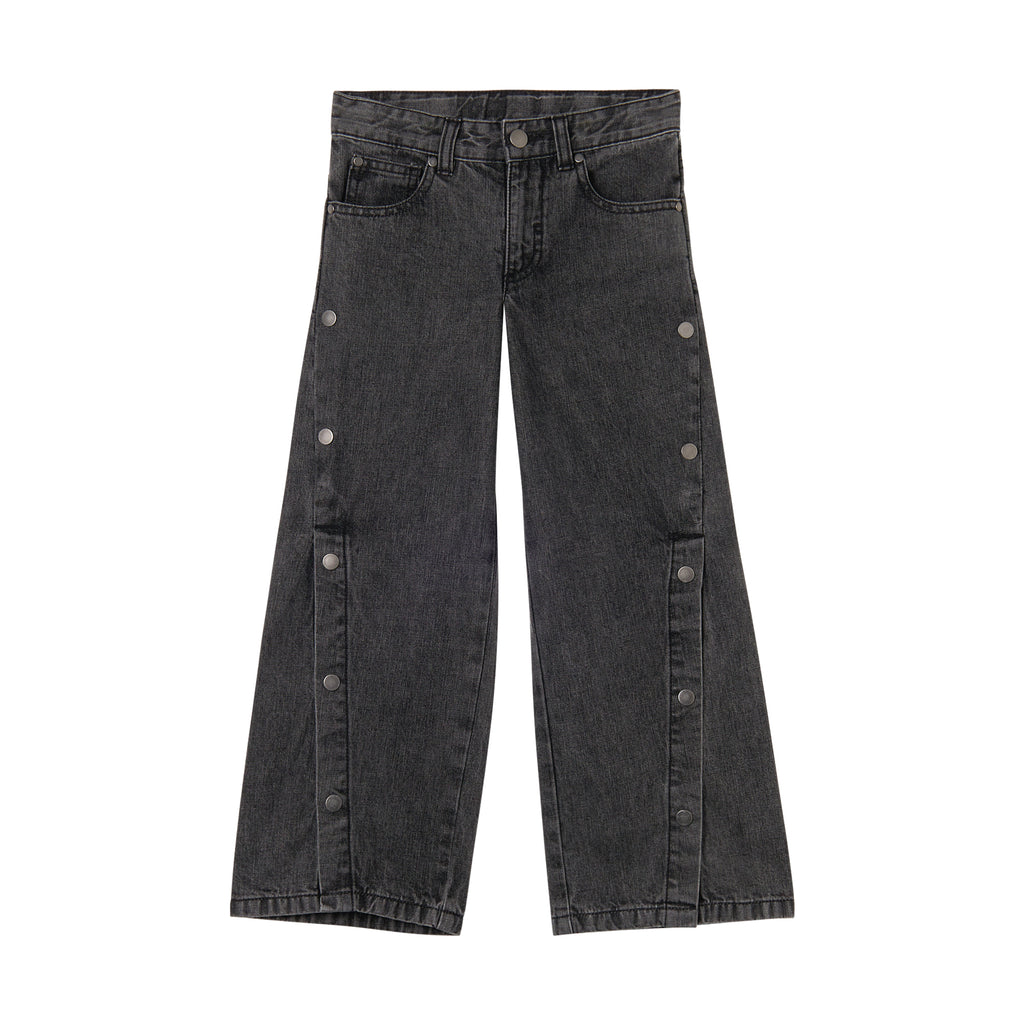 Denim Button Jeans Black